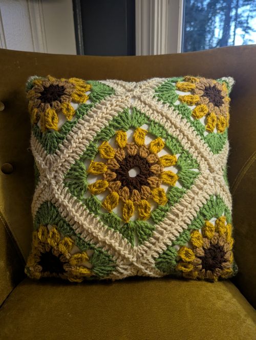 Autumn Sunflower Pillow